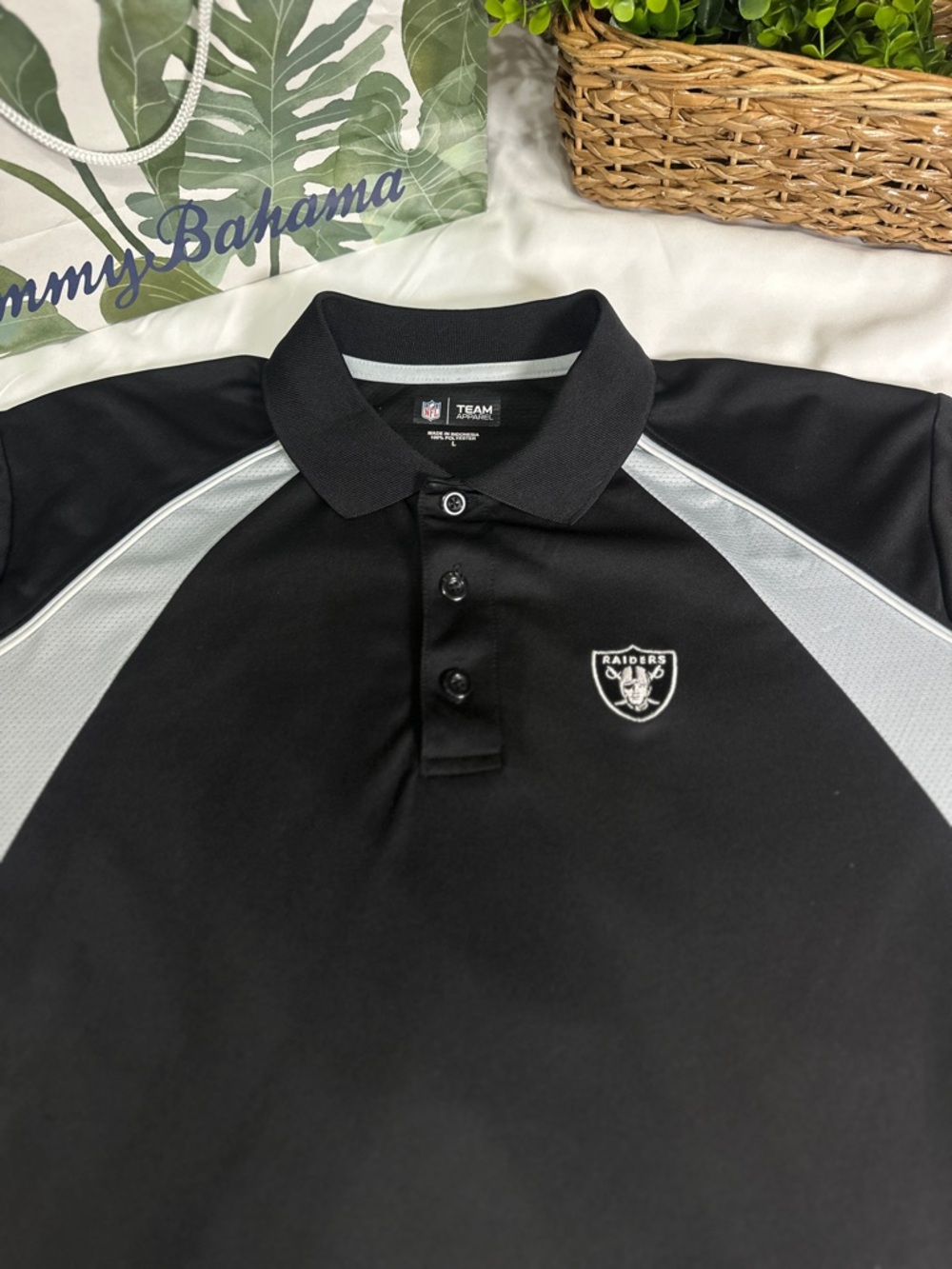 Oakland Riders by Lee Black & Gray Polo Shirt - Team NFL size L